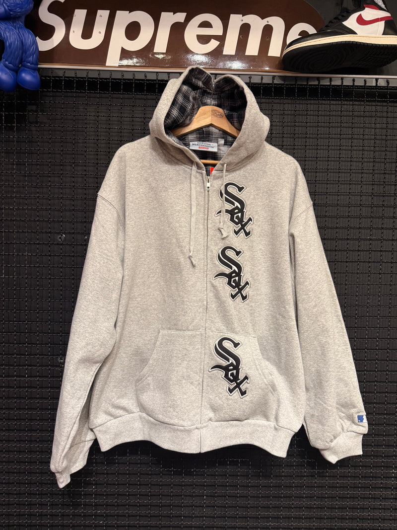 Jaqueta Supreme Chicago White Sox Zip Up Hooded Sweatshirt 'Ash Grey' - Pronta Entrega