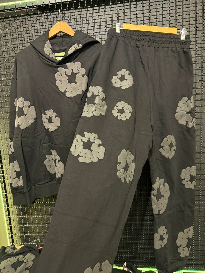 Conjunto Moletom Denim Tears Black Gray Blusa + Calça - Pronta Entrega