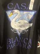 Camiseta Casablanca Blanca Par Avion Preta Oversize - Pronta Entrega