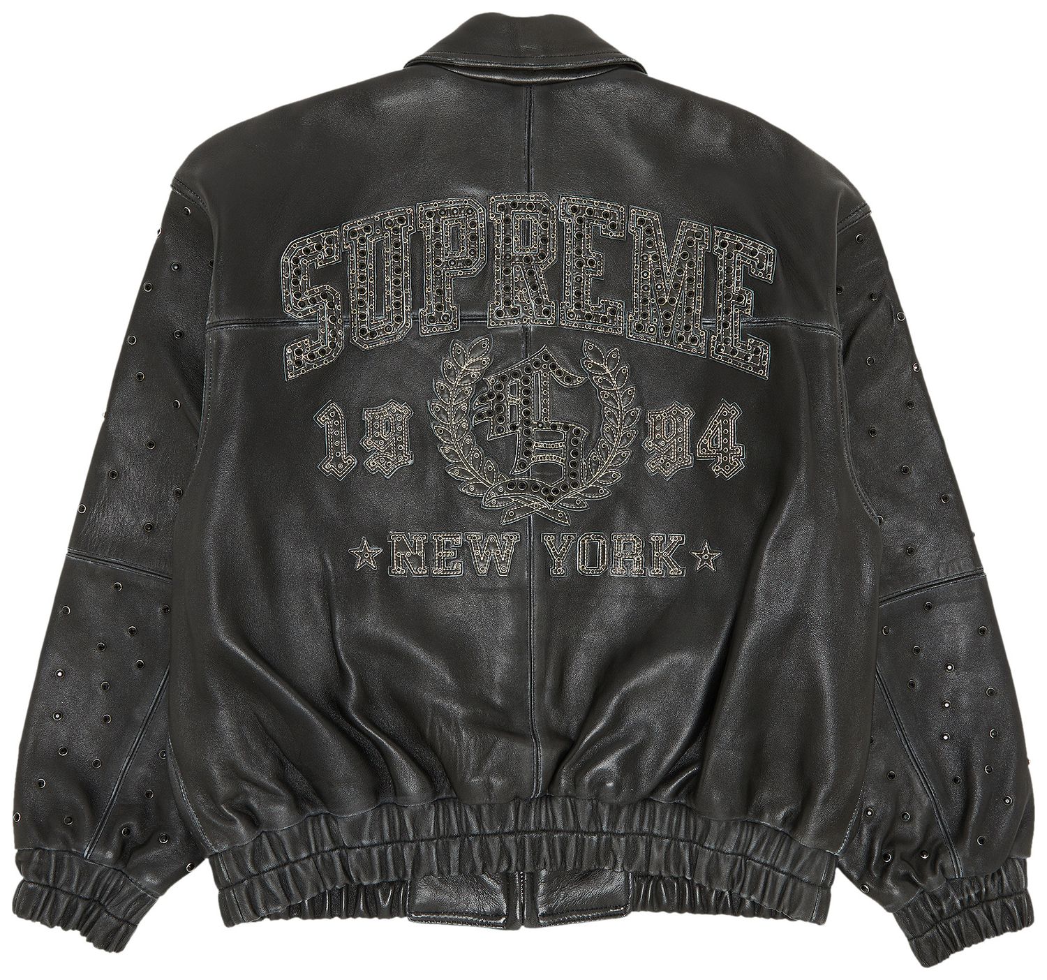 Supreme Gem Studded Leather Jacket Black SS24