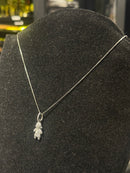 Corrente Feminina Prata Pingente Girl White Stone Em Zicornia Cúbica 45 CM - Pronta Entregah