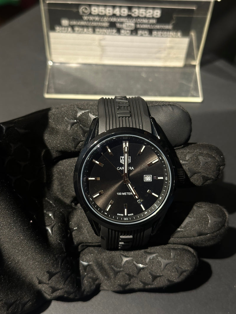 Relógio Tag Heuer Black Fundo Preto - Pronta Entrega