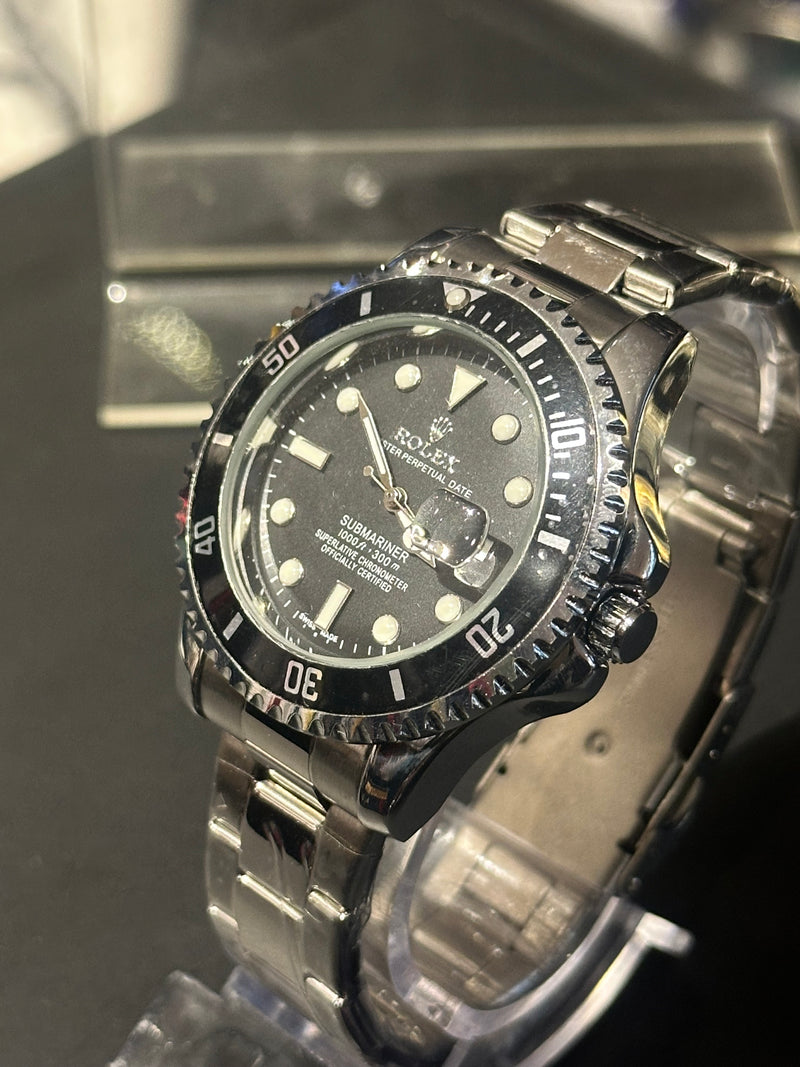 Relógio Rolex Datejust Silver Fundo Preto - Pronta Entrega