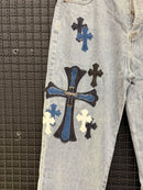 Calça Chrome Hearts Jeans Cross - Pronta Entrega