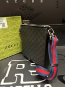 Bolsa Gucci Carteiro Transversal Tiger Couro Preto - Pronta Entrega