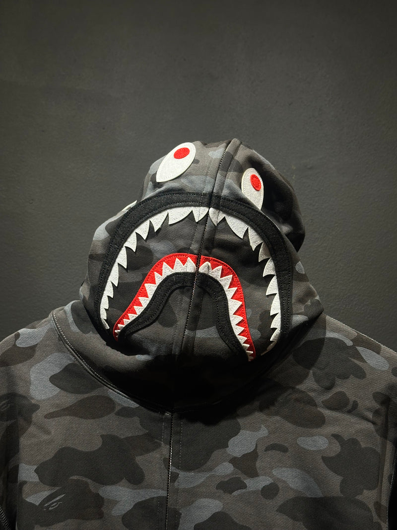 Jaqueta Bape Camo Shark Black Full Zip - Pronta Entrega