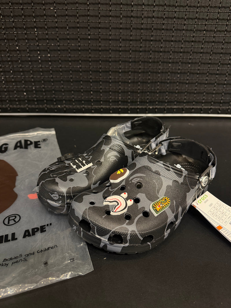 Crocs BAPE Classic Black - Pronta Entrega