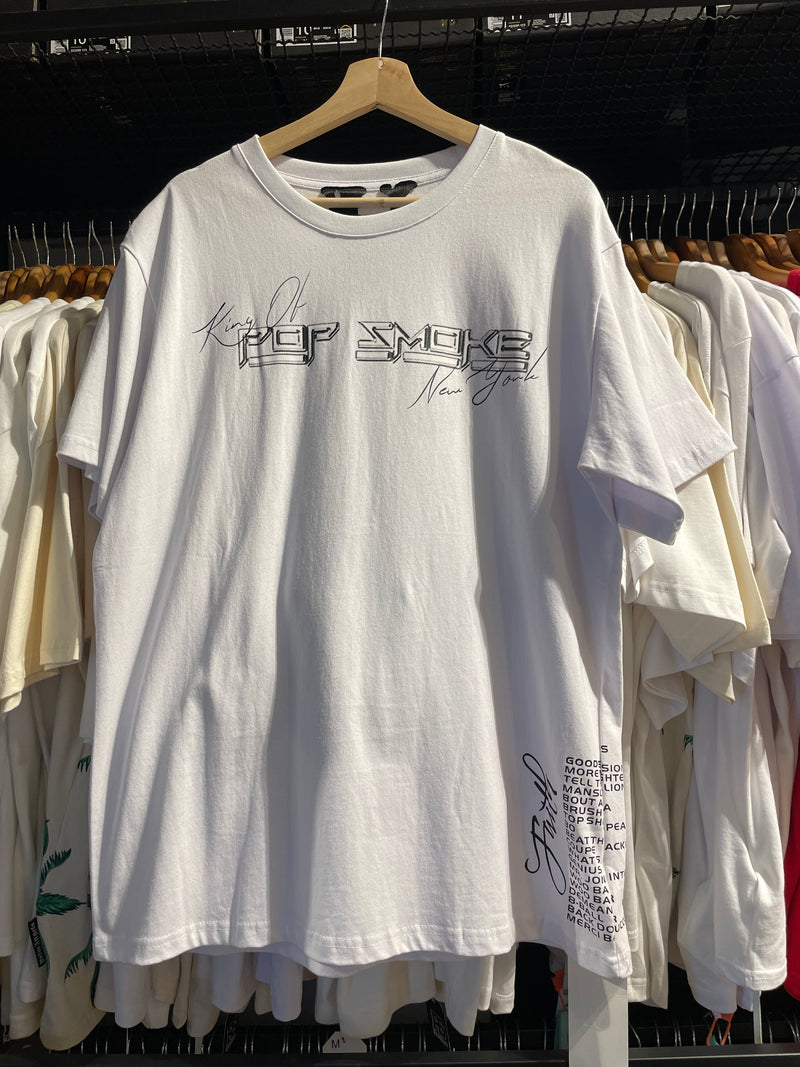 Camiseta VLONE x POP SMOKE Branca - Pronta Entrega