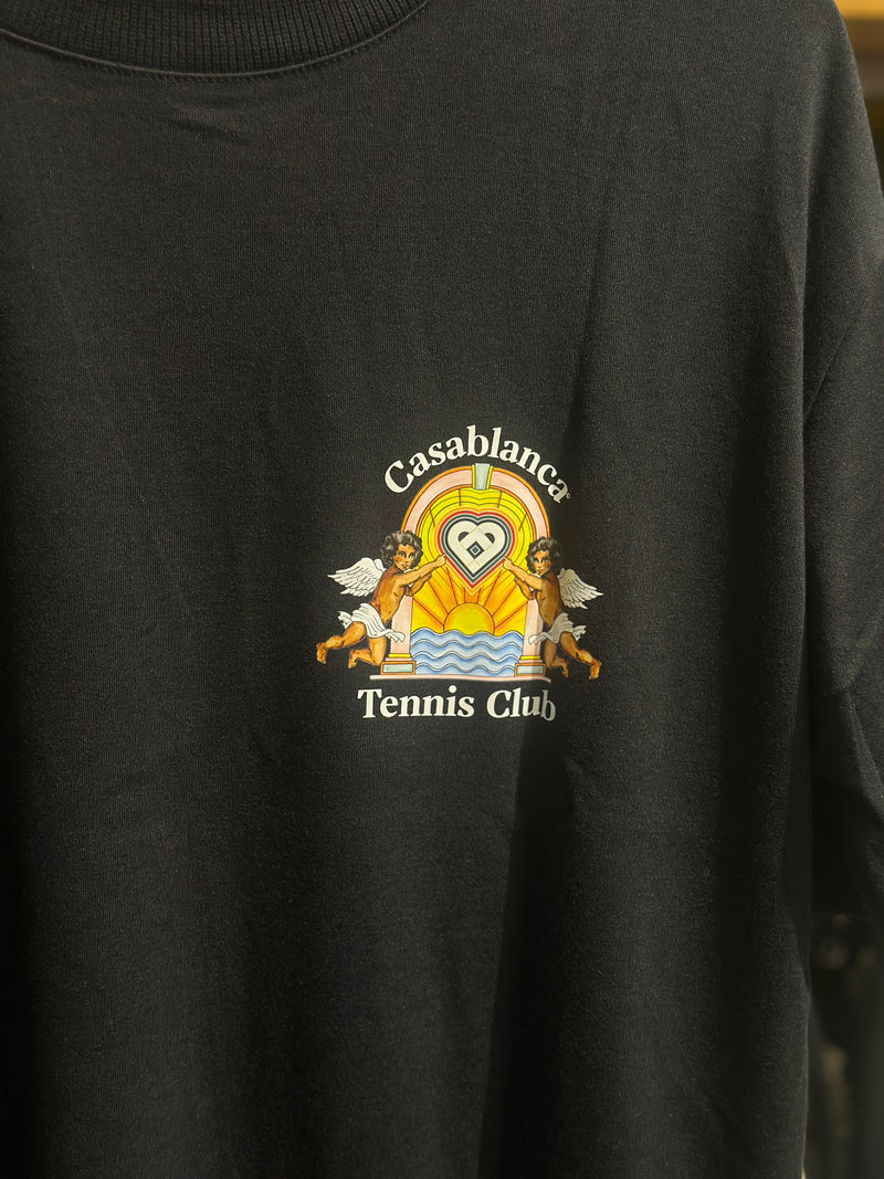 Camiseta Casablanca Tennis Club Angels Preta Oversize - Pronta Entrega