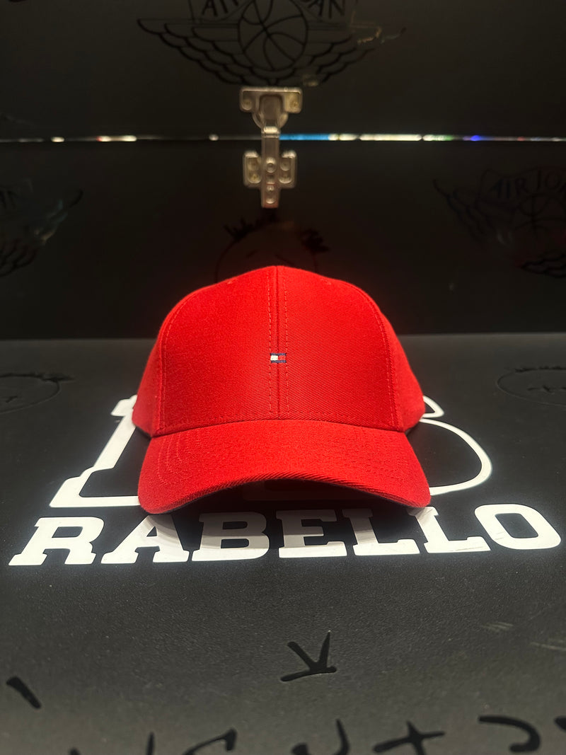 Boné Aba Curva Tommy Hilfiger Logo Pequeno Vermelho - Pronta Entrega