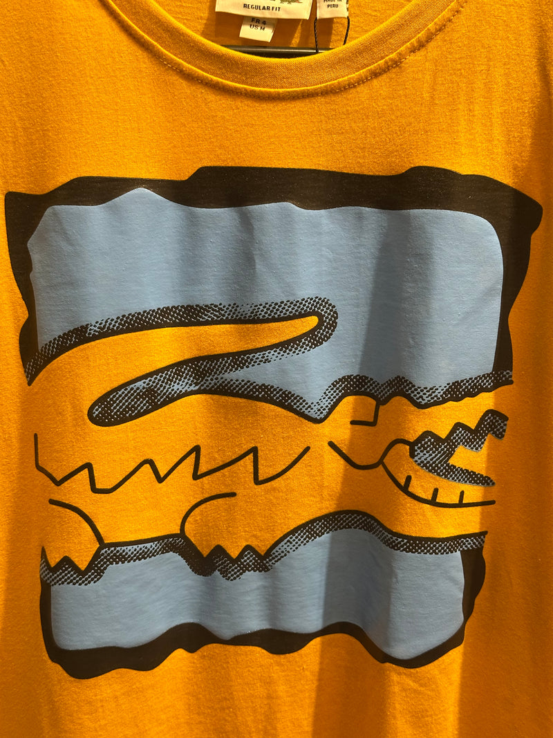 Camisa Lacoste Amarela Logo Croc Blue - Pronta Entrega