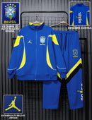 Conjunto Tracksuit Jordan Brasil Azul Amarelo 2026/27 - Pronta Entrega