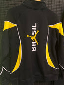 Conjunto Tracksuit Jordan Brasil Preto Amarelo 2026/27 - Pronta Entrega