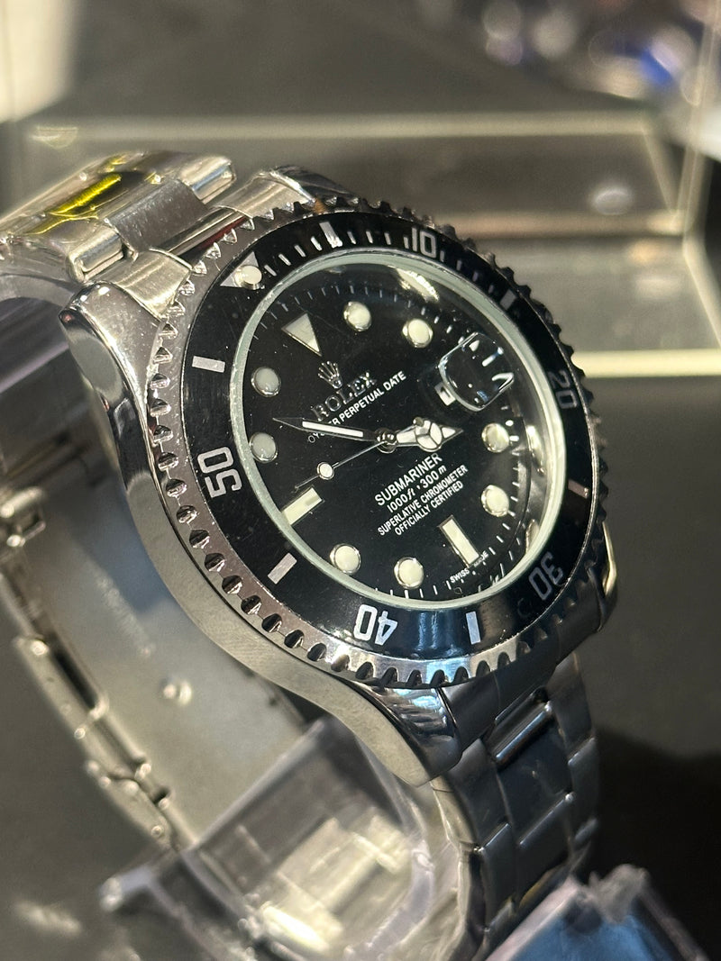 Relógio Rolex Datejust Silver Fundo Preto - Pronta Entrega
