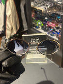 Óculos Miu Miu Redondo Armação Gold/Black Lente Azul - Pronta Entrega