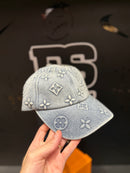 Boné Louis Vuitton Logos Azul Destonado Com Box - Pronta Entrega