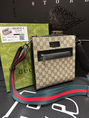 Bolsa Gucci Carteiro Transversal Bege Preto - Pronta Entrega