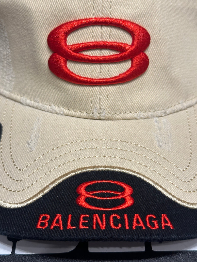 Boné Aba Cortada Balenciaga Preto/Bege - Pronta Entrega