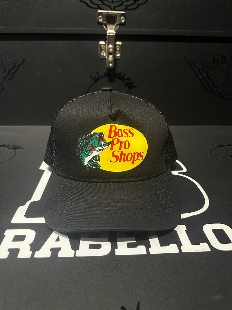 Boné Aba Curva Trucker Bass Pro Shops Black - Pronta Entrega