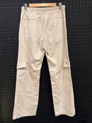 Calça Cargo Sarja Creme Sem punho - Pronta Entrega