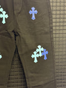 Calça Jeans Preta Chrome Hearts x Comme Des Garçons Blue Cruz - Pronta Entrega