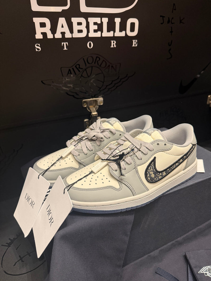 Tênis Nike Air Jordan 1 Low X Dior Grey - Pronta Entrega