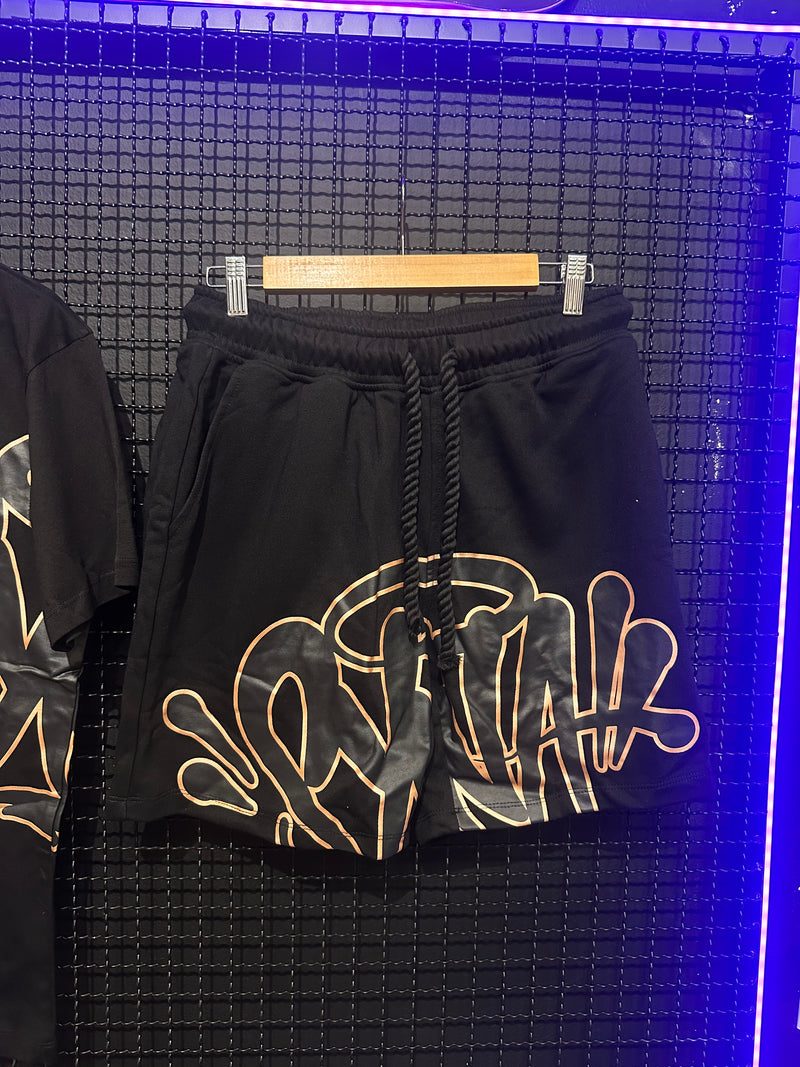 Conjunto Syna Camiseta + Short Black/Rose - Pronta Entrega