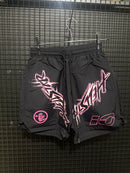 Short Hellstar Waxed Nylon Athletic Black - Pronta Entrega