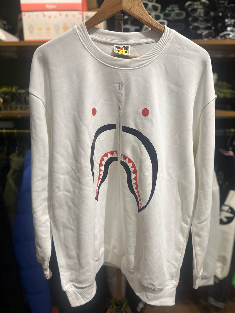 Moletom BAPE Shark Crewneck Branco - Pronta Entrega