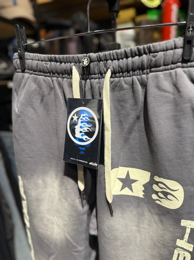 Calça Hellstar Moletom Track Print Cinza - Pronta Entrega