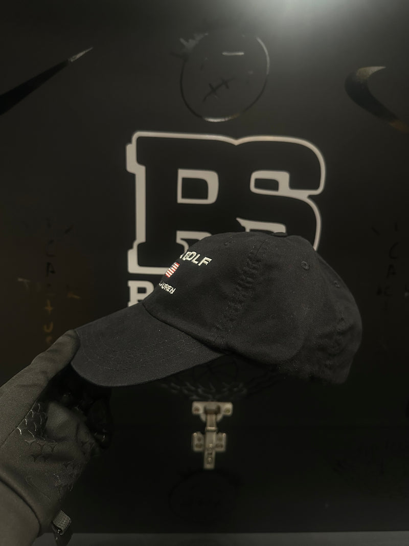 Boné Aba Curva Polo Golf Ralph Lauren Preto - Pronta Entrega