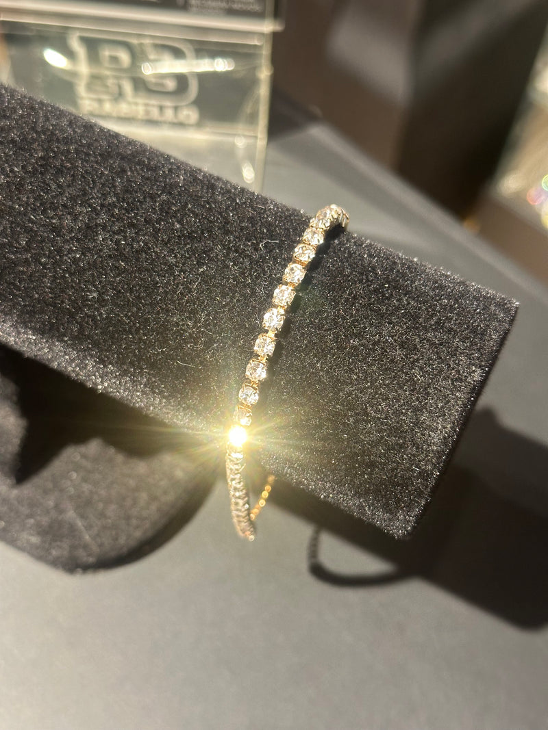Pulseira Dourada Cravejada 15 + 10 CM - Pronta Entrega