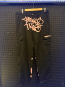 Calça Sarja Minus Two Preto Logo Rosa - Pronta Entrega