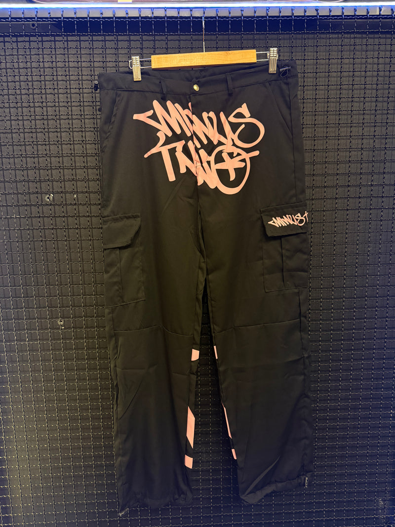 Calça Sarja Minus Two Preto Logo Rosa - Pronta Entrega
