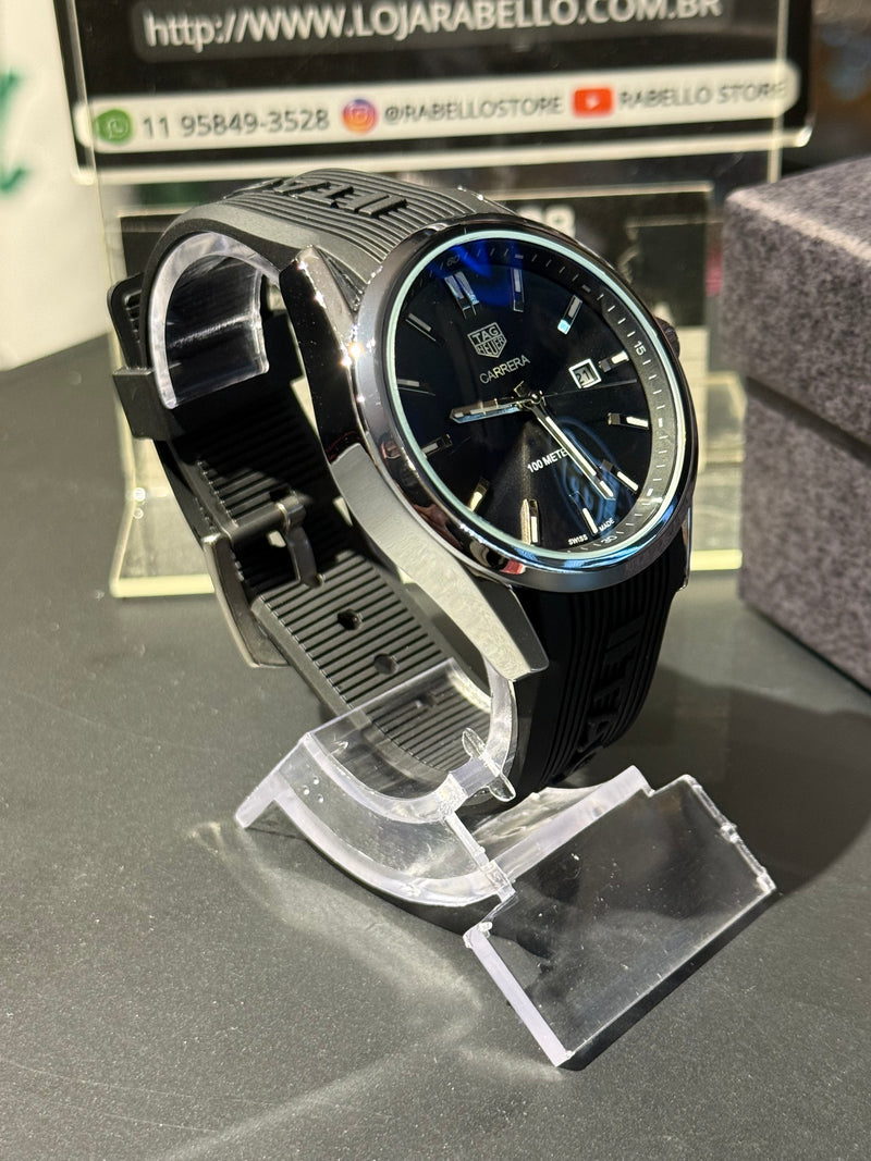 Relógio Tag Heuer Preto com Prata - Pronta Entrega