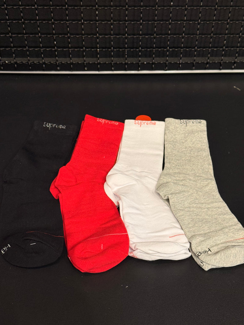 Pack 4 Meias Supreme Cano Alto Multicolors  - Pronta Entrega