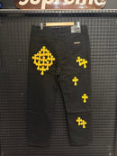 Calça Jeans Black Chrome Hearts MultiCruz Yellow - Pronta Entrega