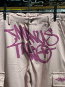 Calça Sarja Minus Two Rosa Logo Rosa - Pronta Entrega