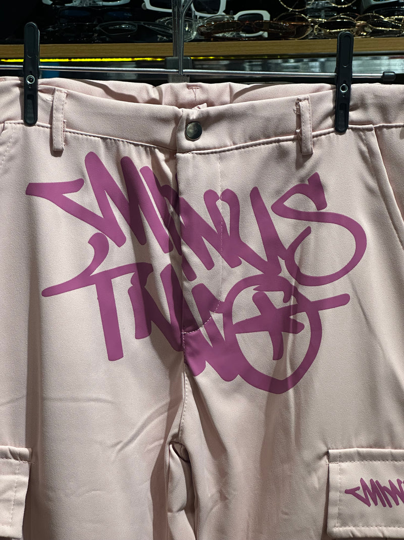Calça Sarja Minus Two Rosa Logo Rosa - Pronta Entrega