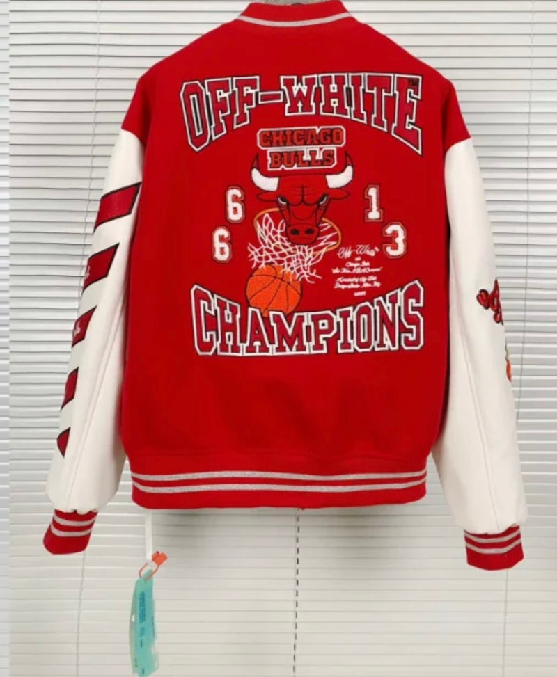 Jaqueta Off-White Varsity Chicago Bulls Red - Encomenda