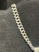 Corrente Cravejada Pingente “2 Much Money” Em Zicornia Cubica Prata 45 CM - Pronta Entrega