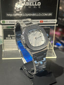 Relógio Patek Philippe Silver Fundo Branco - Pronta Entrega