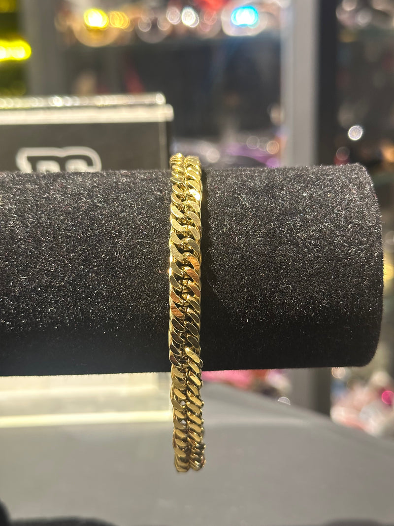 Pulseira Groumet Slim Dourada 20 CM - Pronta Entrega