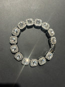 Pulseira Ice Cravejada Em Zicornia Cúbica Prata 20 CM - Pronta Entrega