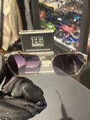 Óculos Miu Miu Retangular Armação Gold Lente Lilás - Pronta Entrega