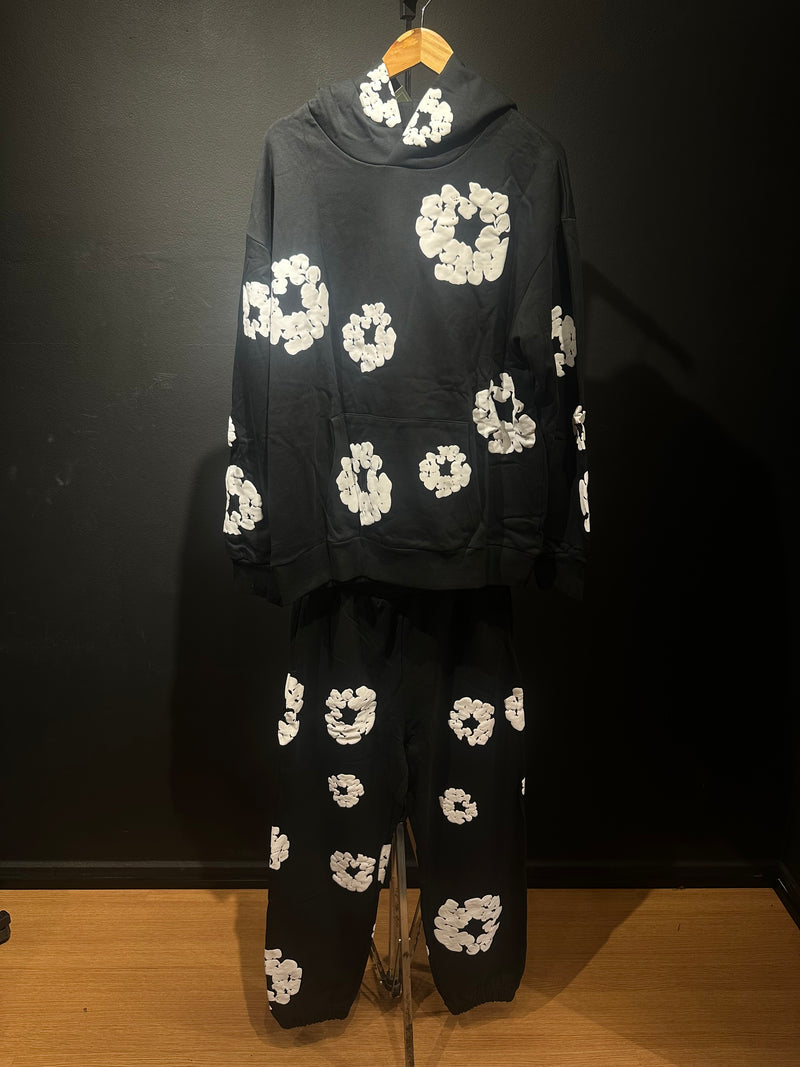Conjunto Denim Tears Black/White Moletom + Calça - Pronta Entrega