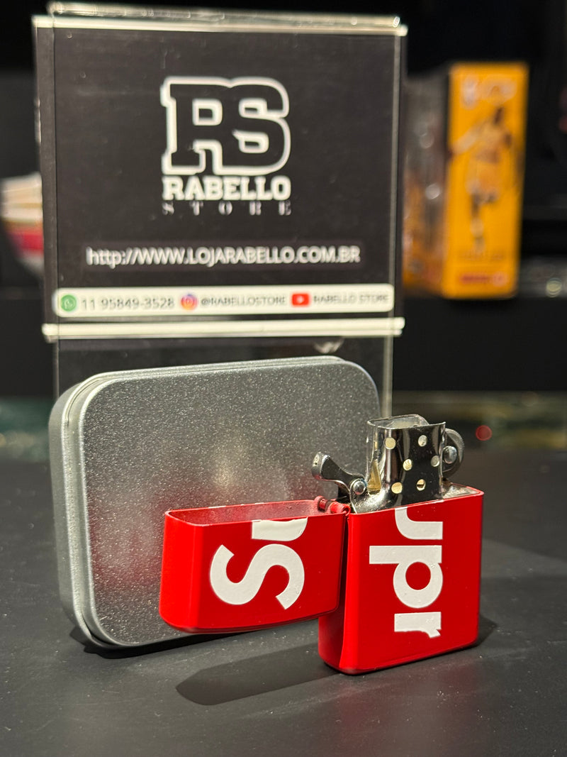 Supreme Isqueiro Zippo Logo Red Vermelho - Pronta Entrega