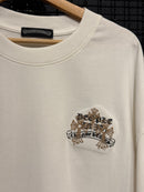 Camiseta Chrome Hearts Triple Cruz Gold White - Pronta Entrega