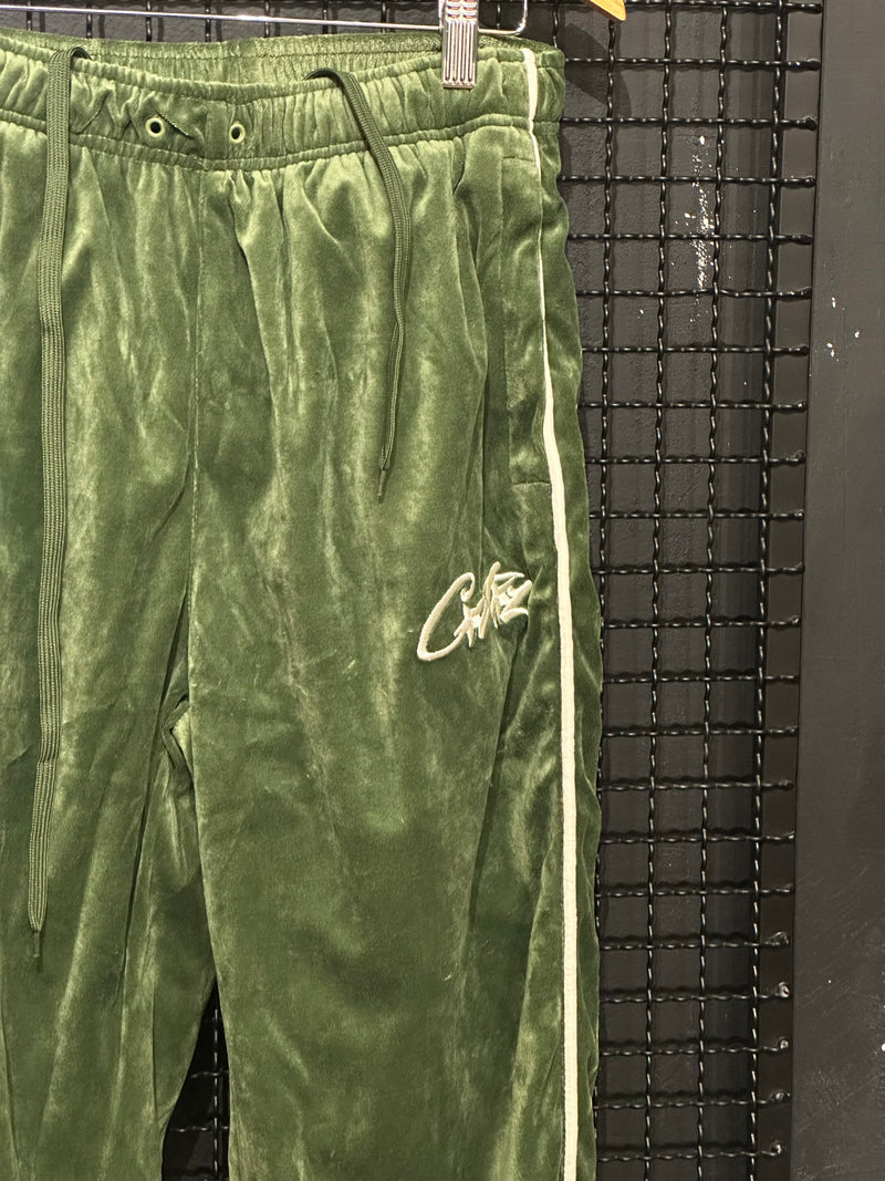 Conjunto Corteiz VVS Velour Jacket Green - Pronta Entrega