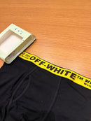 Cueca Off-White Preta Boxer - Pronta Entrega